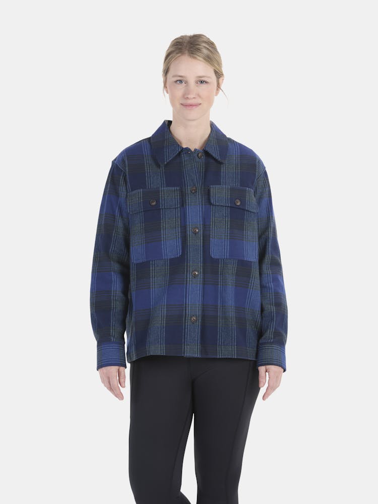 Marmot Women's Incline Heavyweight Flannel Overshirt In Twilight Blue Size: Medium