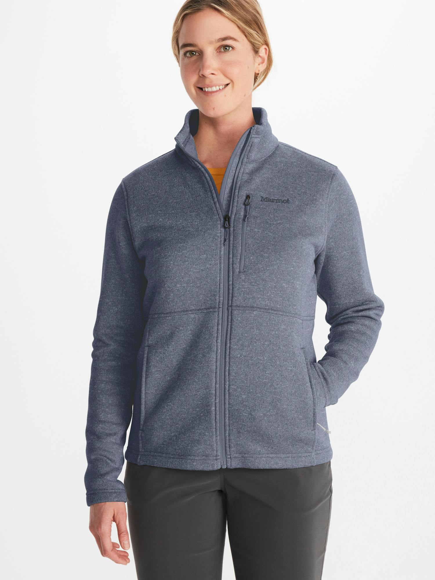 Marmot Women's Drop Line Fleece Jacket In Steel Onyx Size: XL