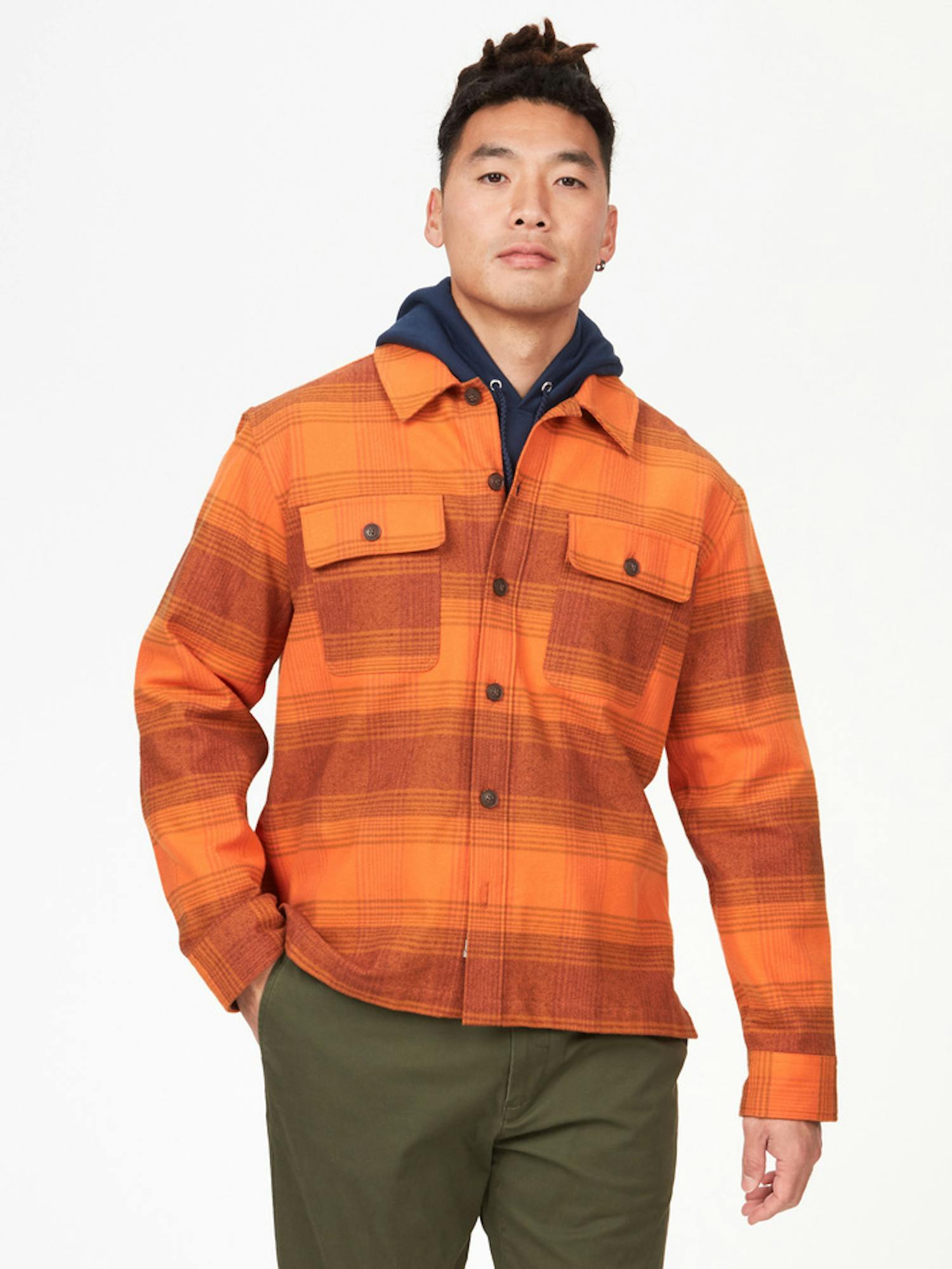 Marmot Men's Incline Heavyweight Flannel Shirt In Tangelo Size: Small