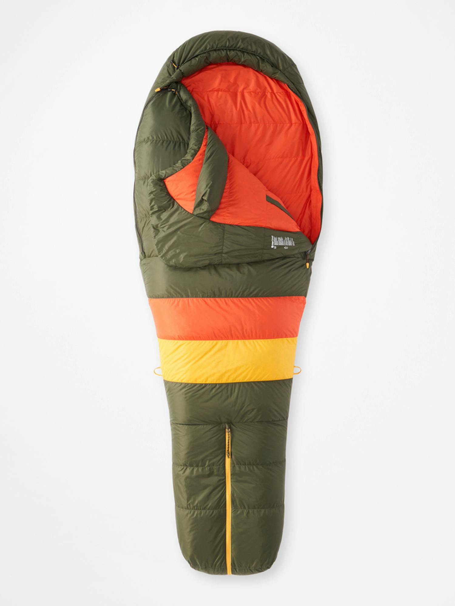 Marmot Men's Never Winter 30° Sleeping Bag In Nori/Red Sun Size: Dual Zipper