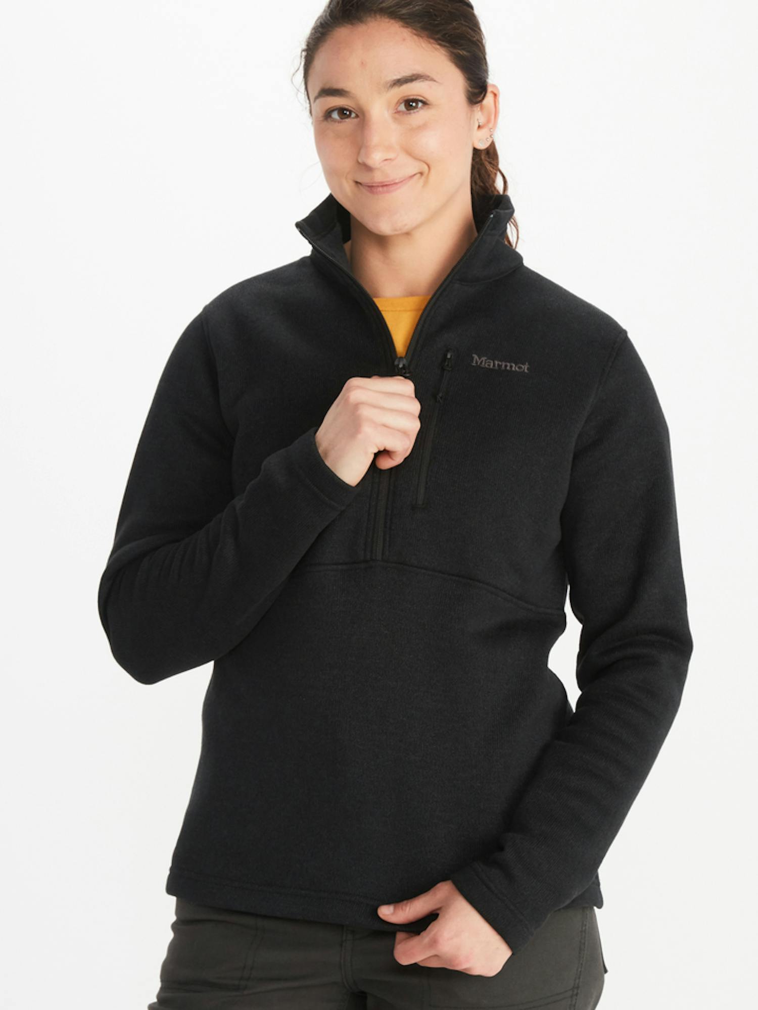 Marmot Women's Drop Line 1/2-Zip Jacket In Black Size: Large