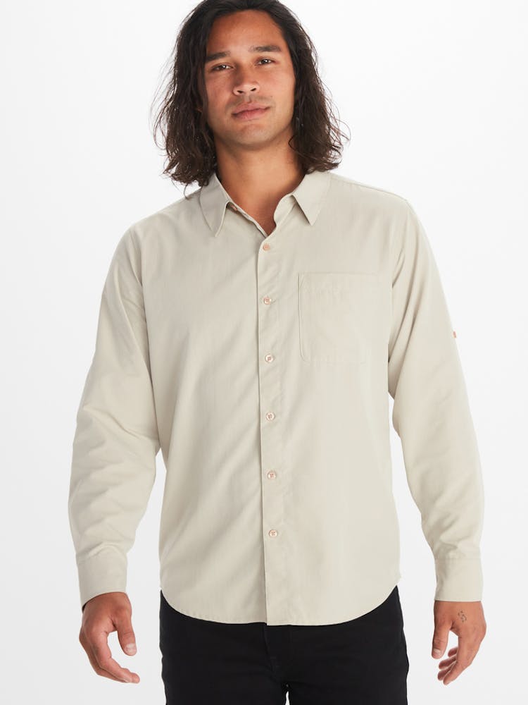 Marmot Men's Aerobora UPF 50 Quick Dry Long-Sleeve Shirt In Sandbar Size: Medium