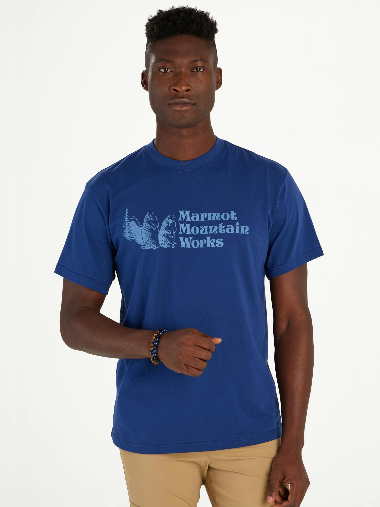 Men's Marmot Mountain Works Short-Sleeve T-Shirt Jacket In Twilight Blue Size: Medium