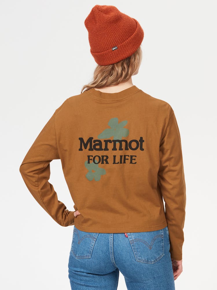 Marmot Women’s Flowers For Life Boxy Long-Sleeve T-Shirt In Hazel Size: XS