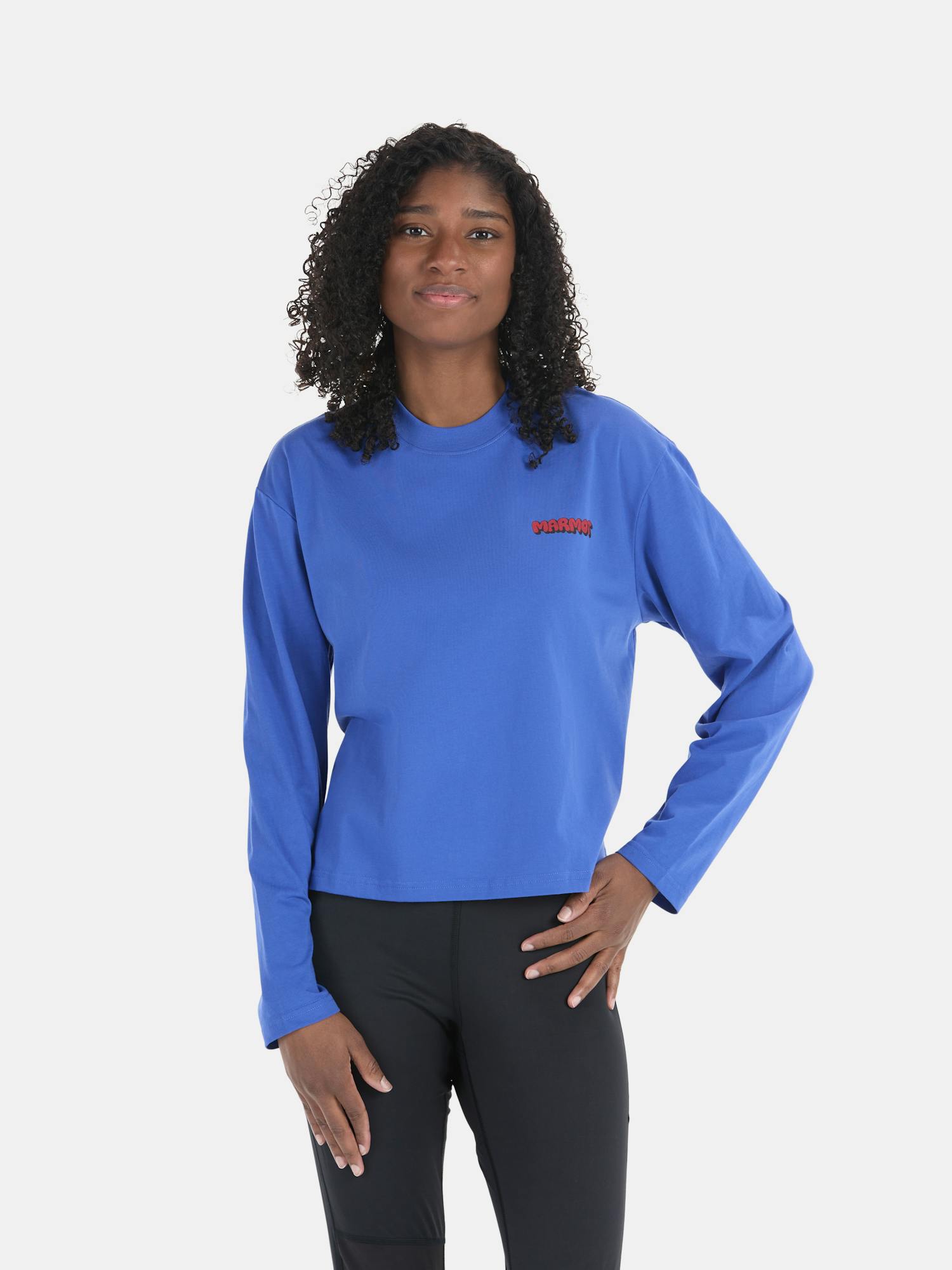 Marmot Women's Downhill Marty Boxy Long-Sleeve T-Shirt Jacket In Trail Blue Size: Small