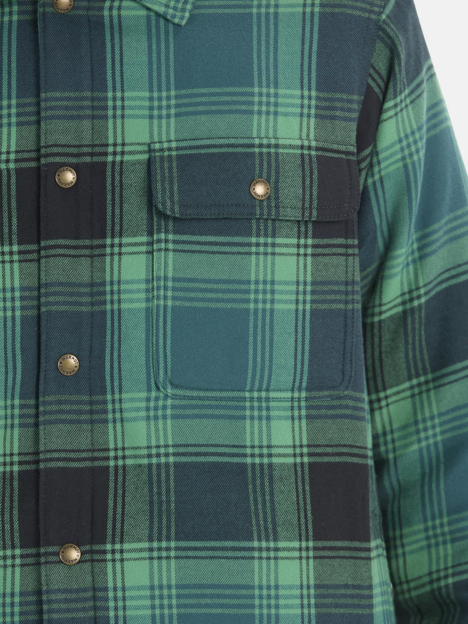 Marmot Men’s Ridgefield Heavyweight Sherpa-Lined Flannel Shirt Jacket In Clover Size: Medium