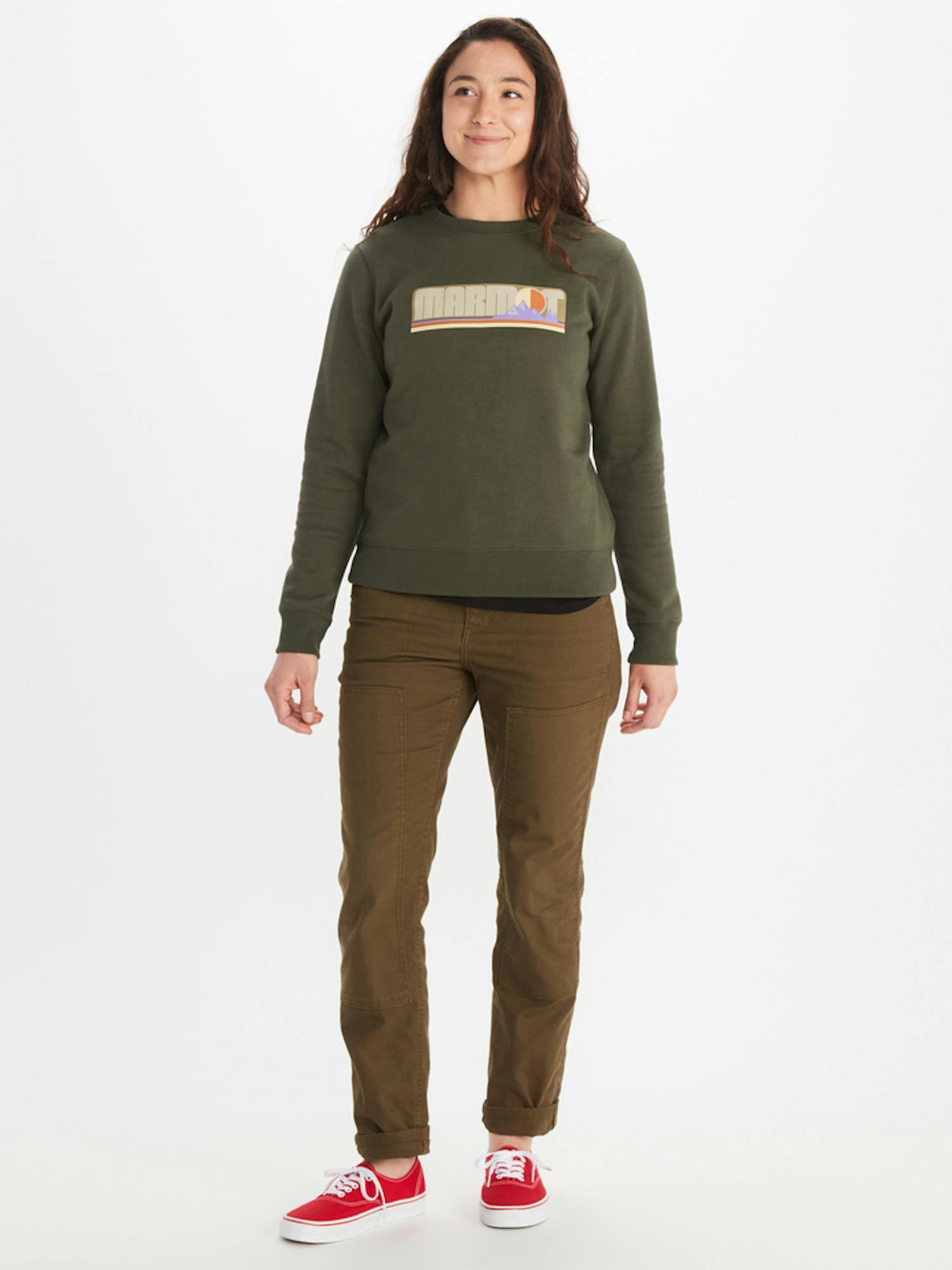 Marmot Women's Montane Crew Sweatshirt In Nori Size: XL