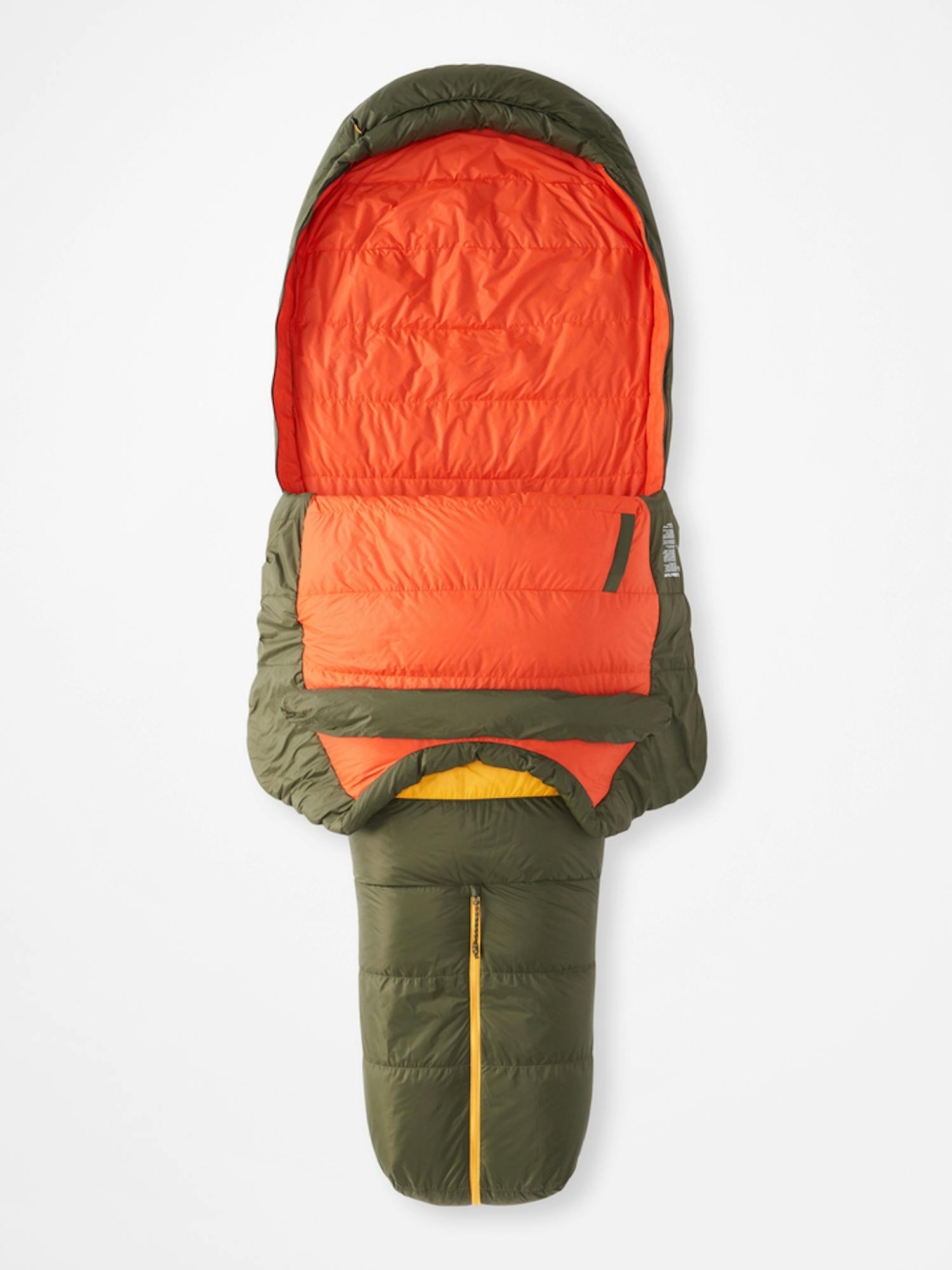 Marmot Men's Never Winter 30° Sleeping Bag In Nori/Red Sun Size: Dual Zipper