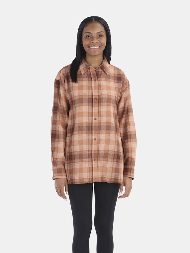 Marmot Women's Fairfax Lightweight Relaxed Flannel Shirt In Sunburn Size: XL