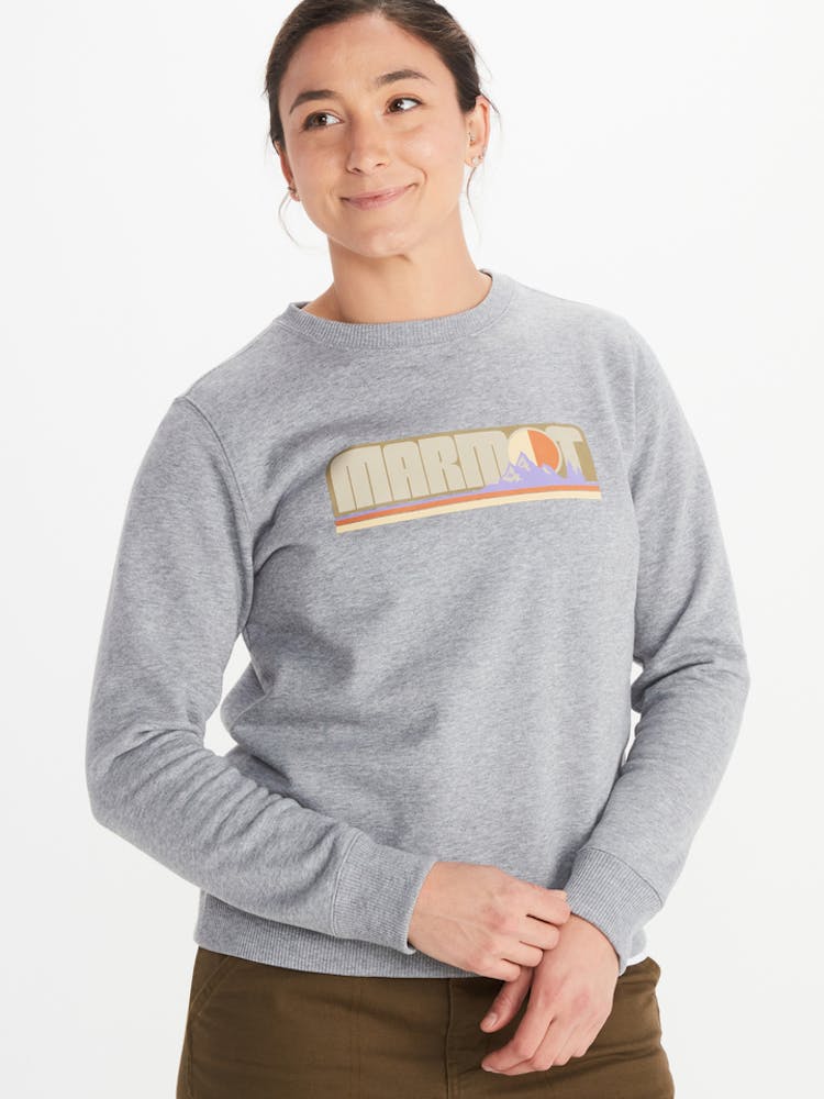 Marmot Women's Montane Crew Sweatshirt In Grey Heather Size: Medium