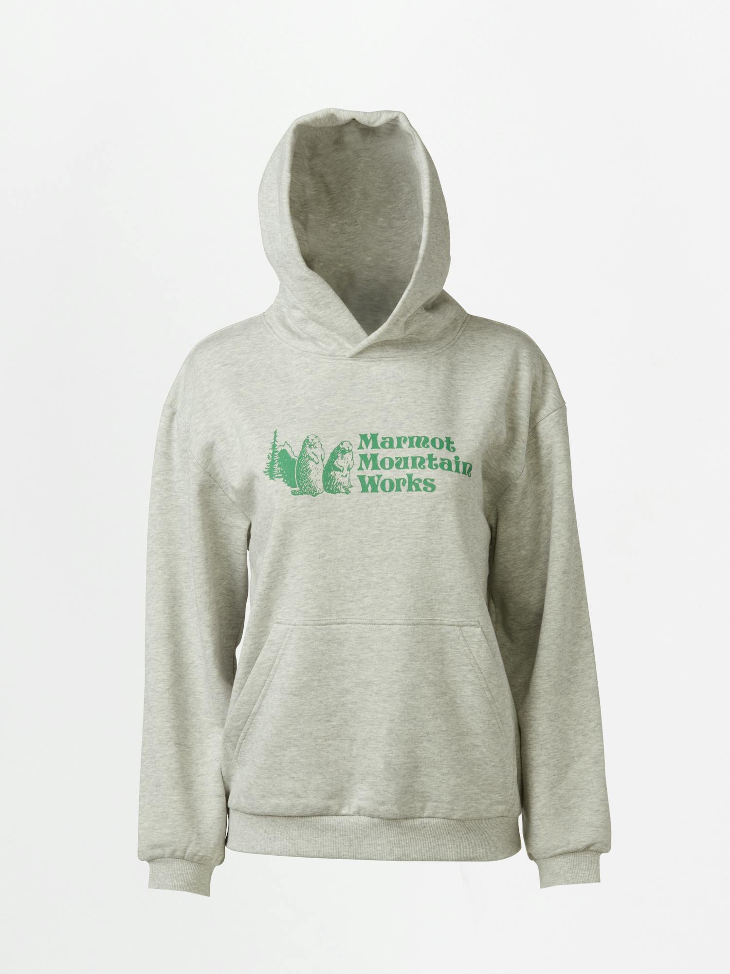 Women's Marmot Mountain Works Hoody In Light Grey Heather Size: Medium