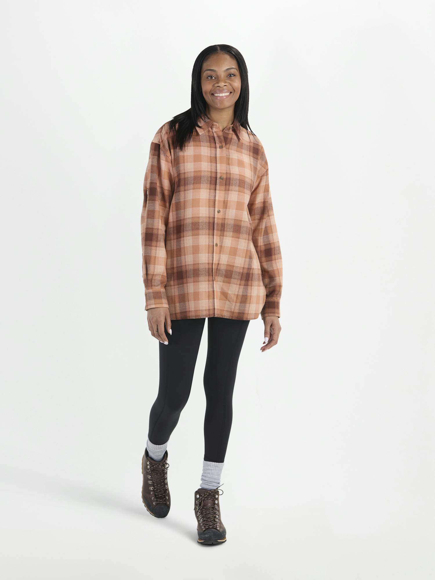 Marmot Women's Fairfax Lightweight Relaxed Flannel Shirt In Sunburn Size: XL