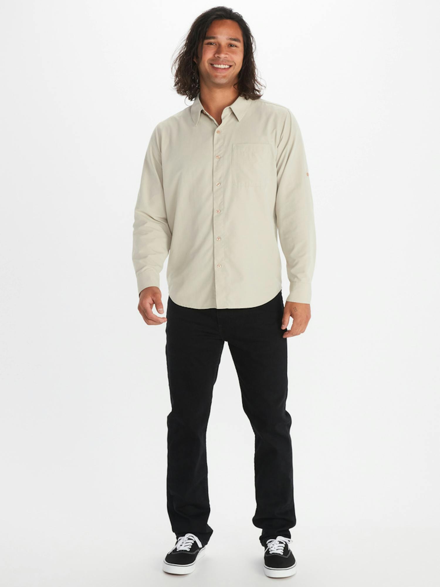 Marmot Men's Aerobora UPF 50 Quick Dry Long-Sleeve Shirt In Sandbar Size: Medium