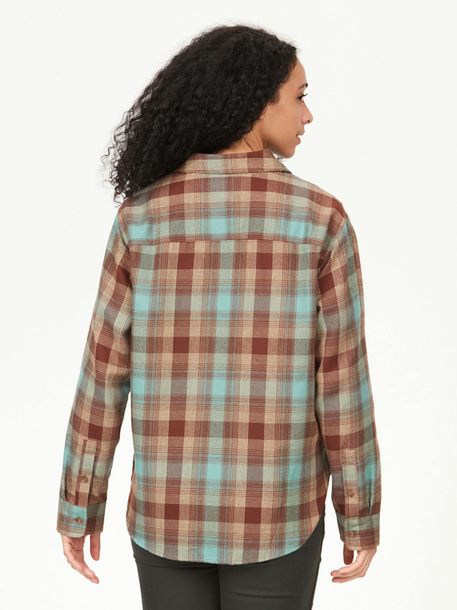 Marmot Women's Fairfax Lightweight Boyfriend Flannel Shirt In Blue Agave Size: XS