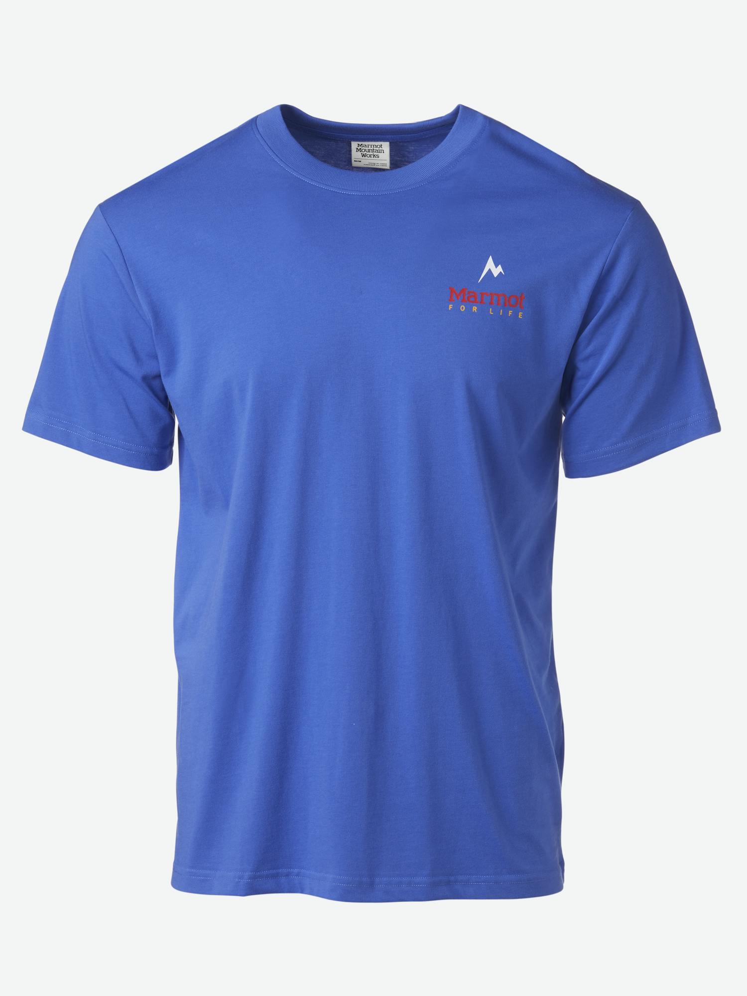 Men's Marmot For Life Short Sleeve T-Shirt In Trail Blue Size: Medium