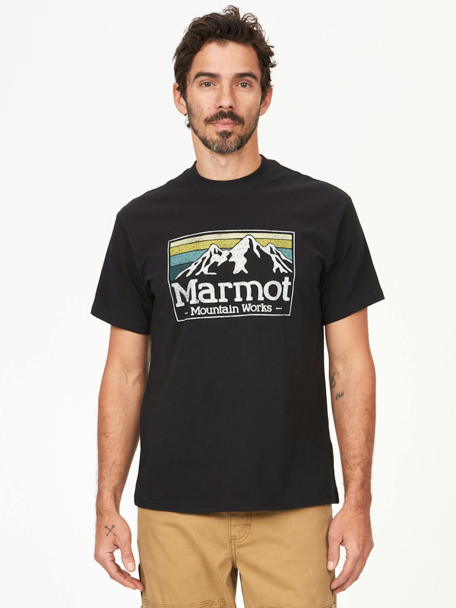 Men's Marmot Mountain Works Gradient Short-Sleeve T-Shirt Jacket In Black Size: Medium