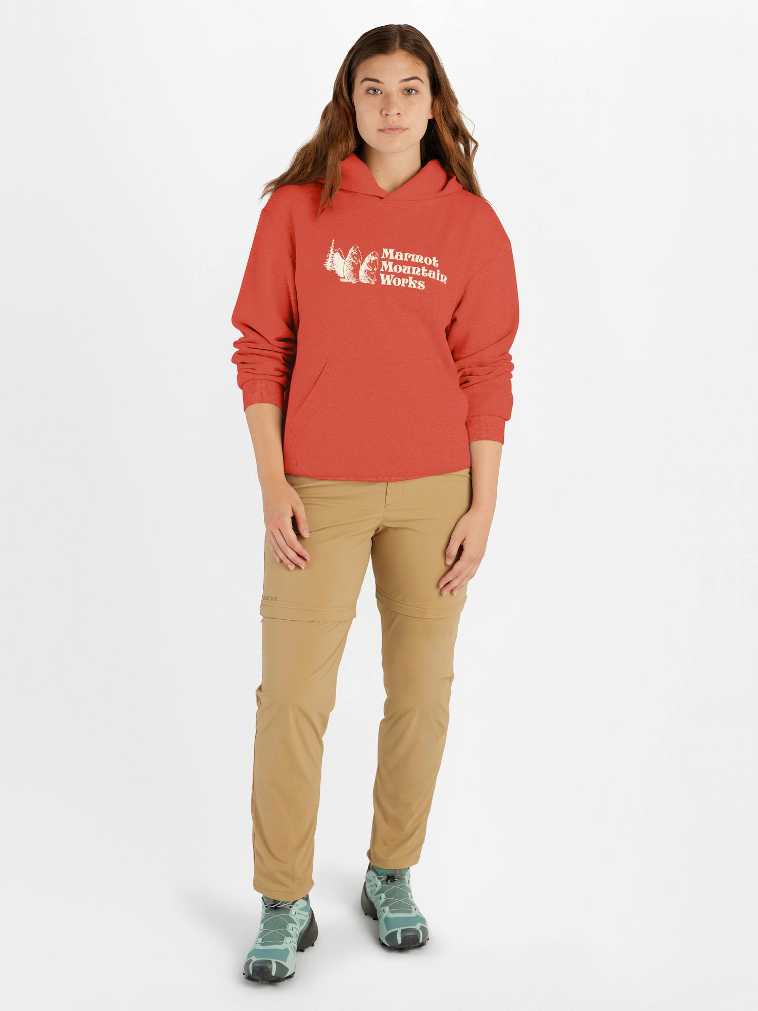 Women's Marmot Mountain Works Hoody In Grapefruit Size: XS