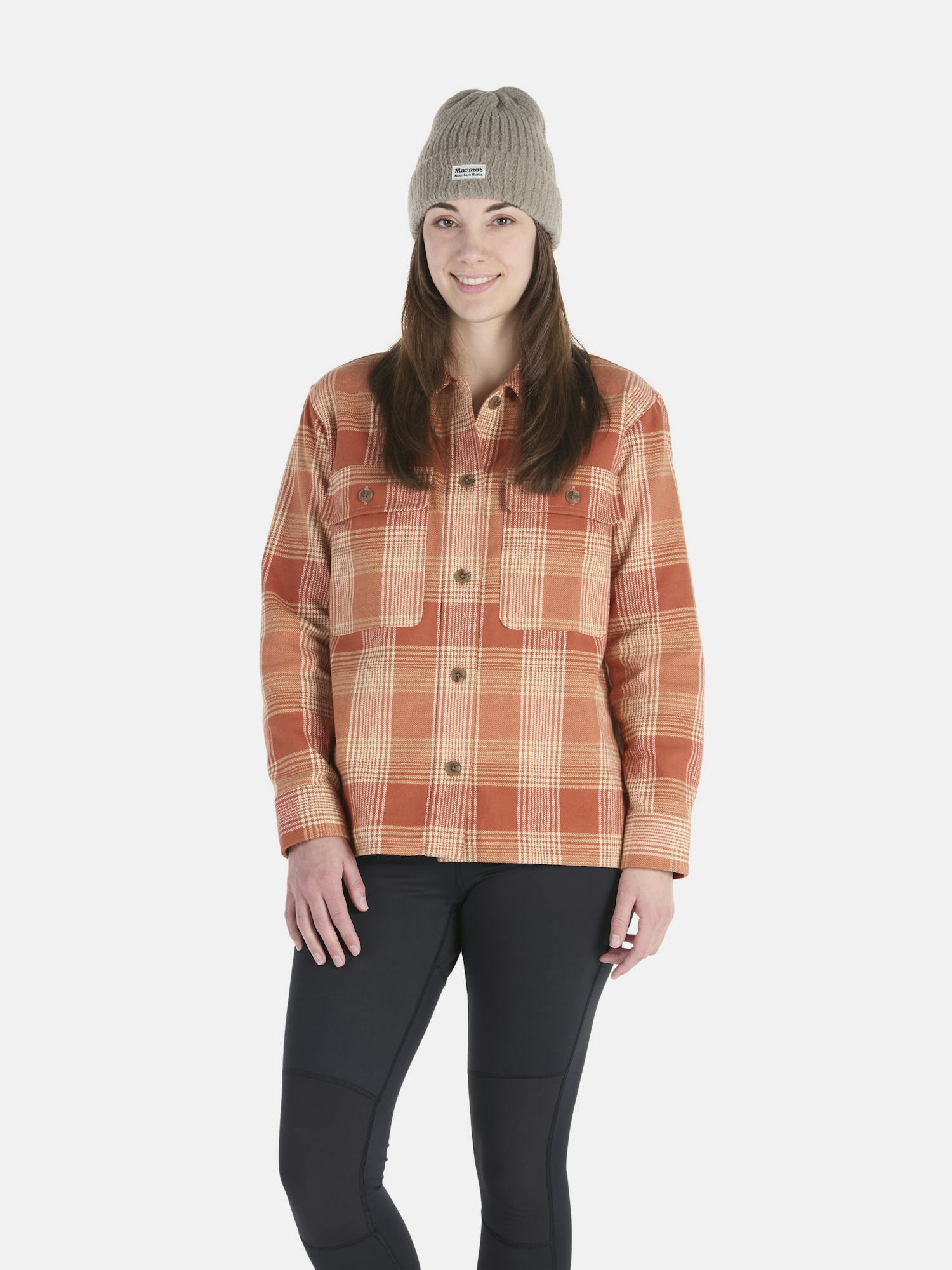 Marmot Women's Incline Heavyweight Flannel Overshirt In Auburn Size: XL