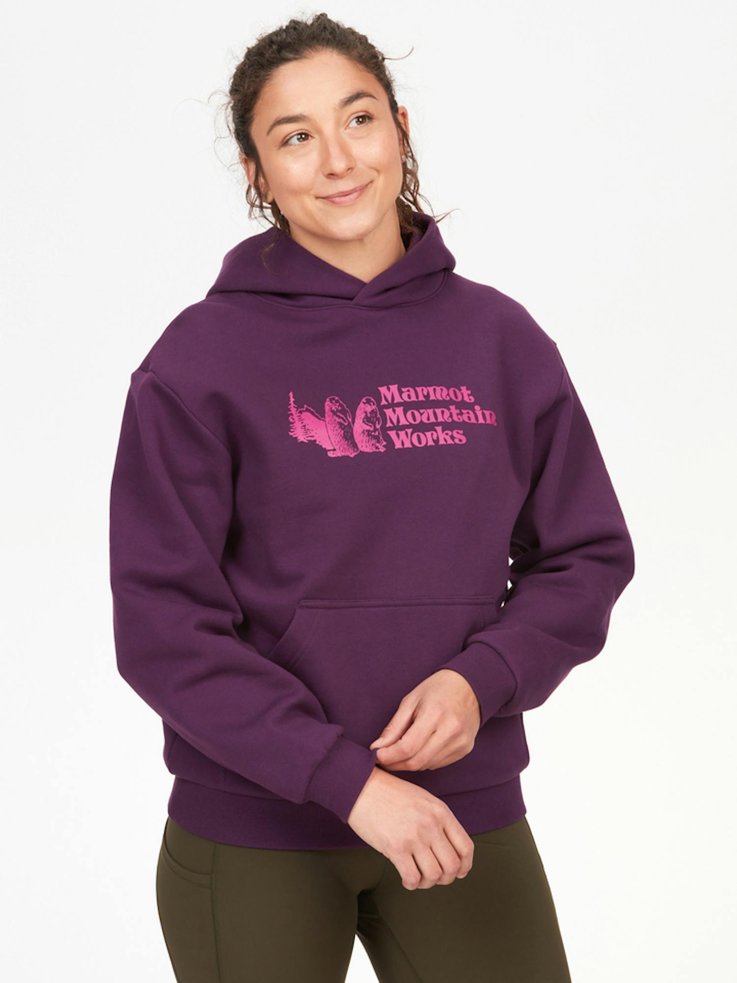 Women's Marmot Mountain Works Hoody In Purple Fig Size: XS