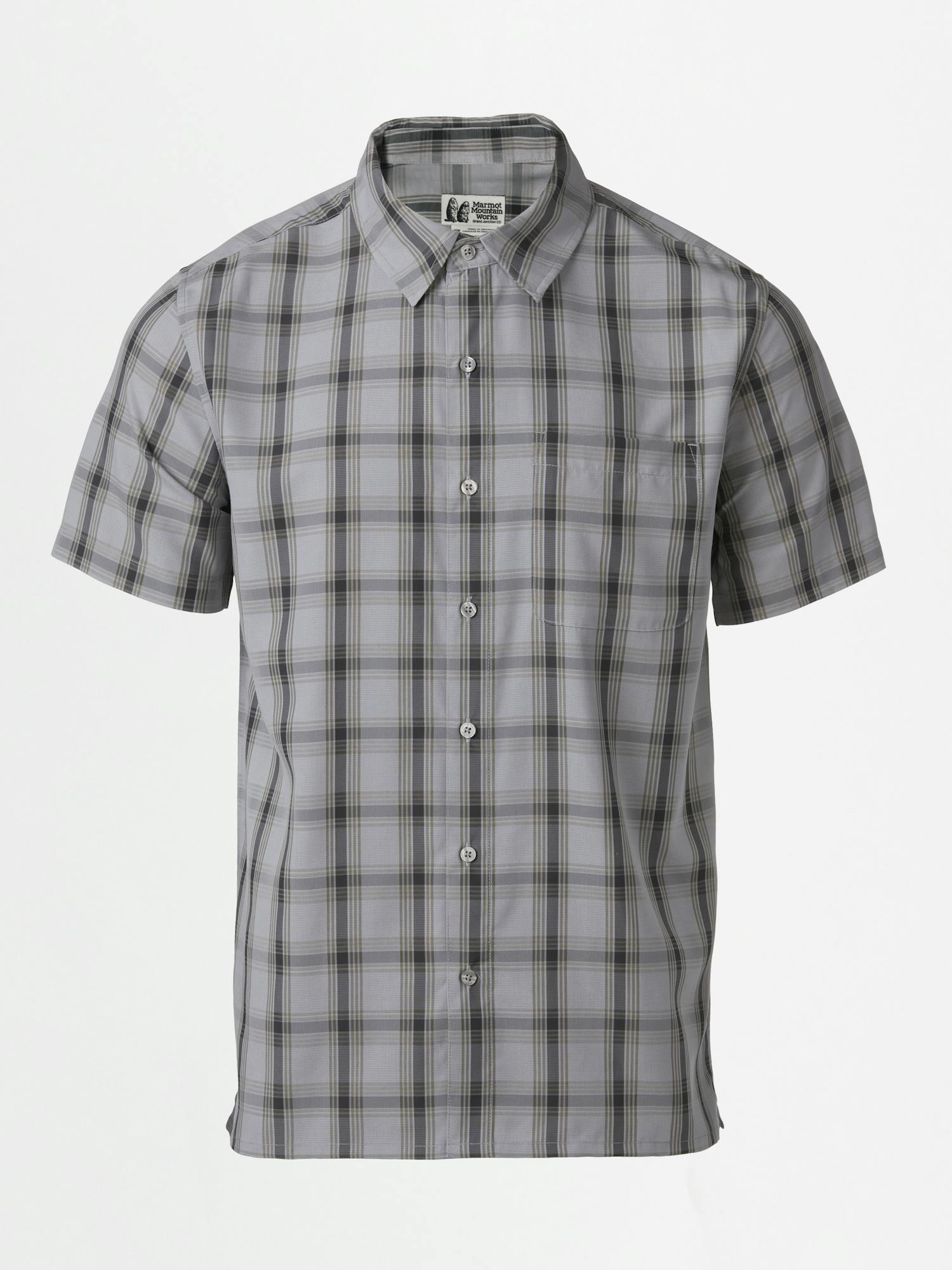 Marmot Men's Eldridge Novelty Classic Short Sleeve In Sleet Oliver Plaid Size: Medium