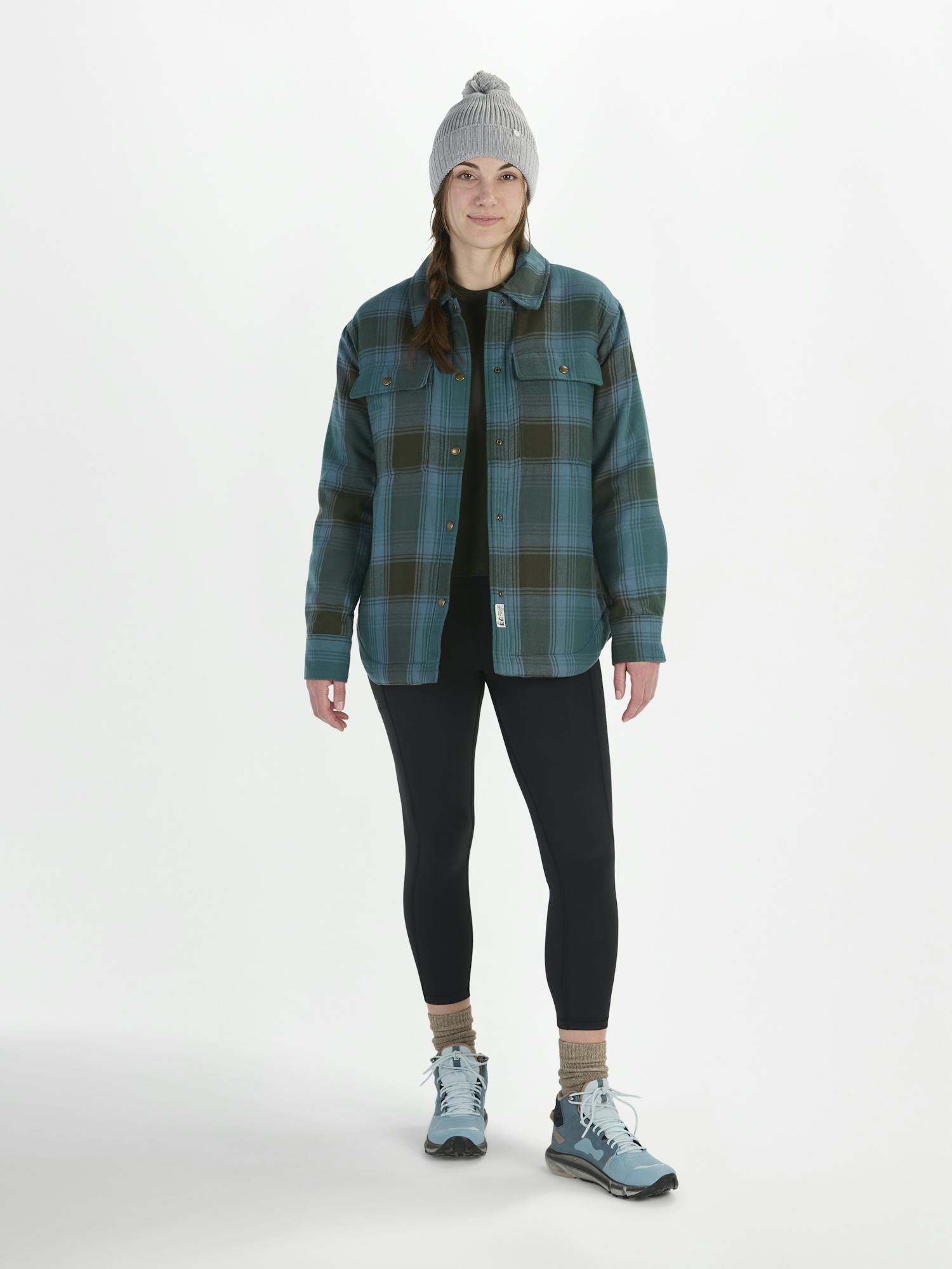 Marmot Women's Ridgefield Sherpa-Lined Flannel Jacket In Dark Jungle Size: Small