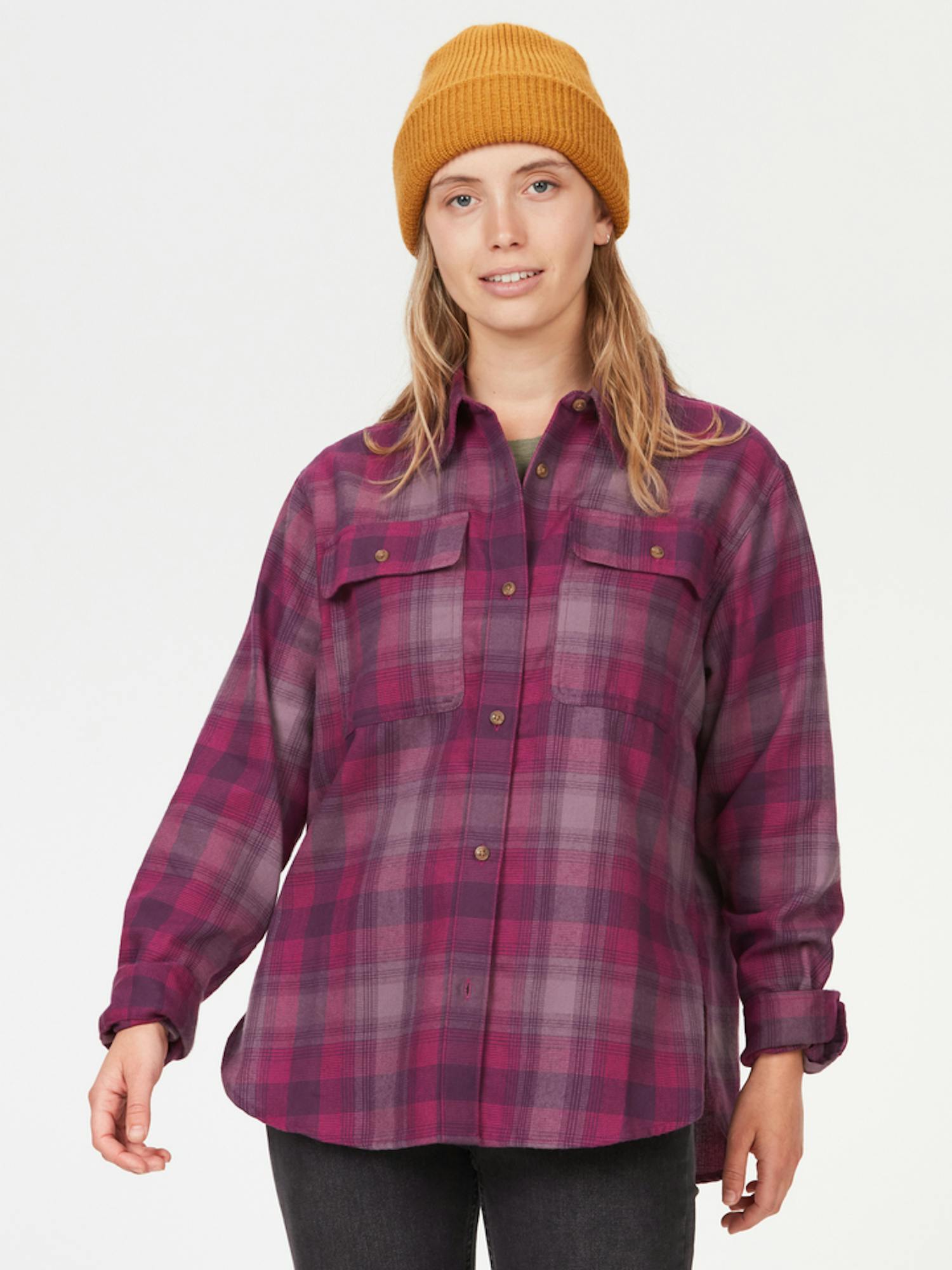 Marmot Women's Fairfax Lightweight Boyfriend Flannel Shirt In Bright Fuchsia Size: XL