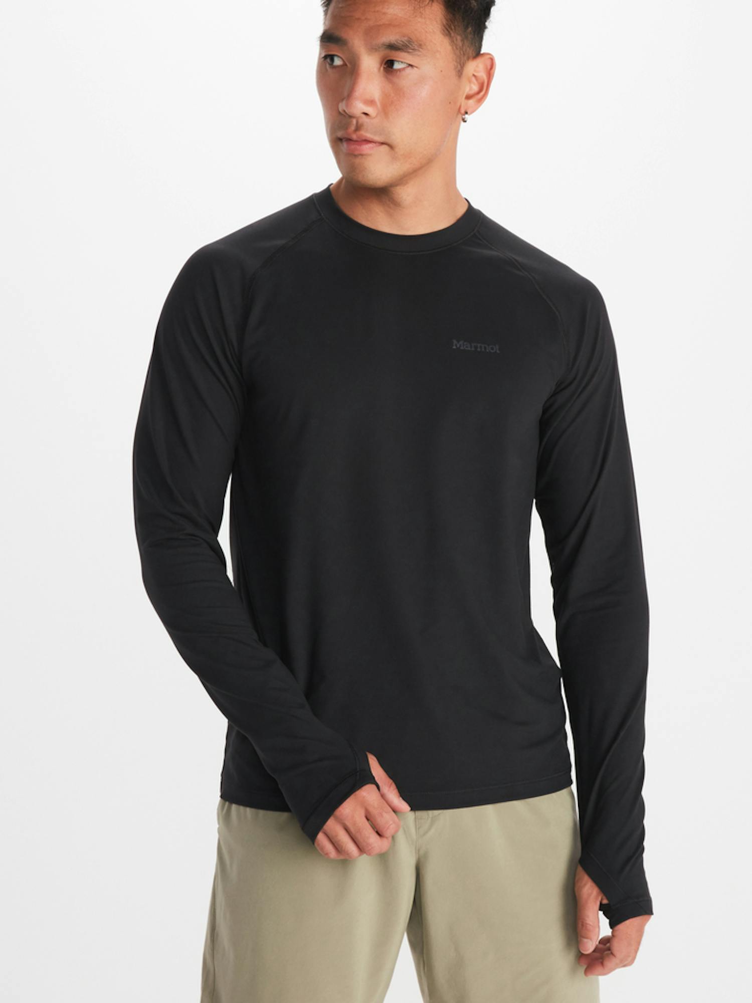 Marmot Men's Windridge UPF 50 Long-Sleeve T-Shirt In Black Size: Large