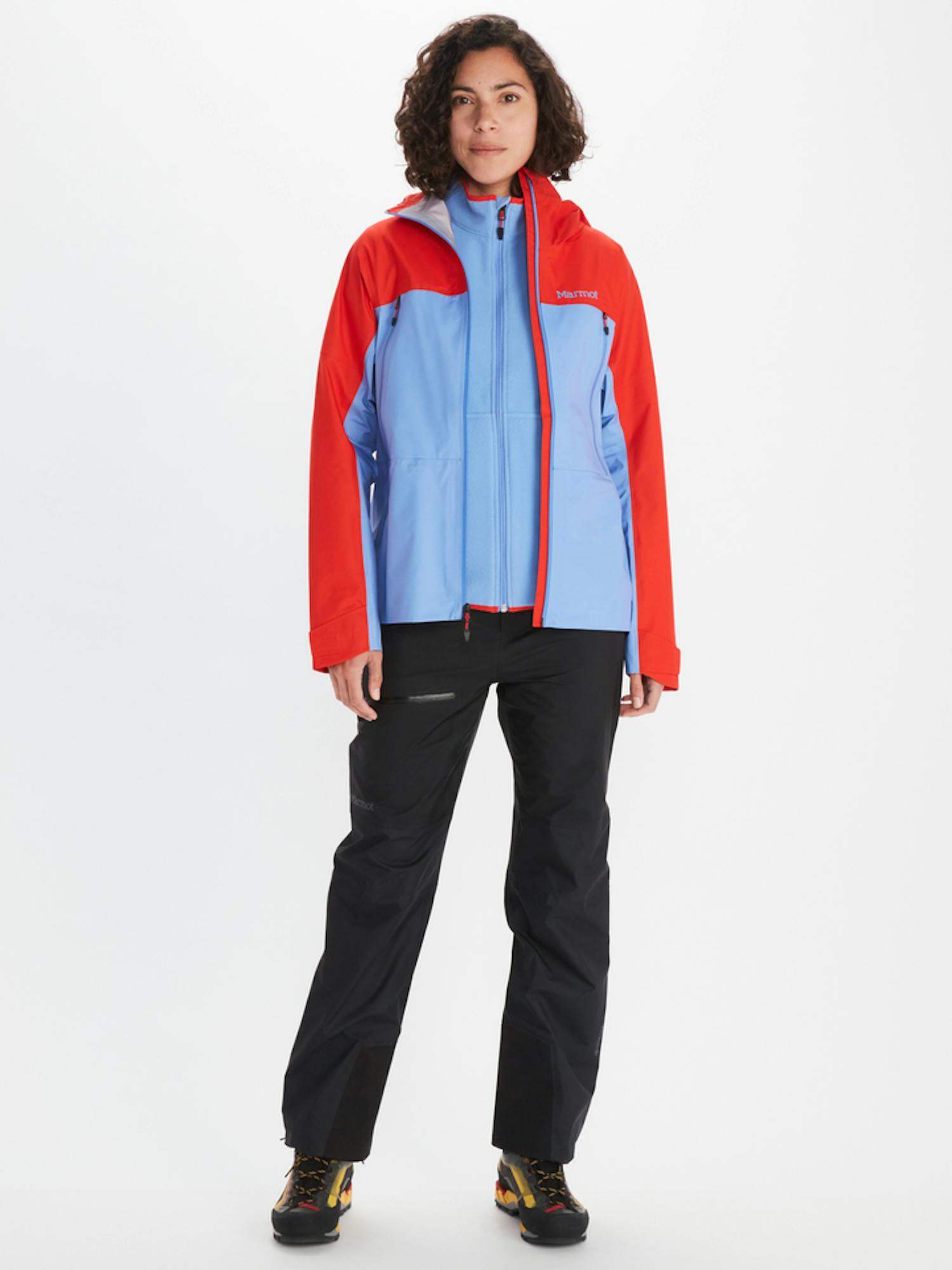 Marmot Women's GORE-TEX® Mitre Peak Waterproof Jacket In Victory Red/Getaway Blue Size: Small