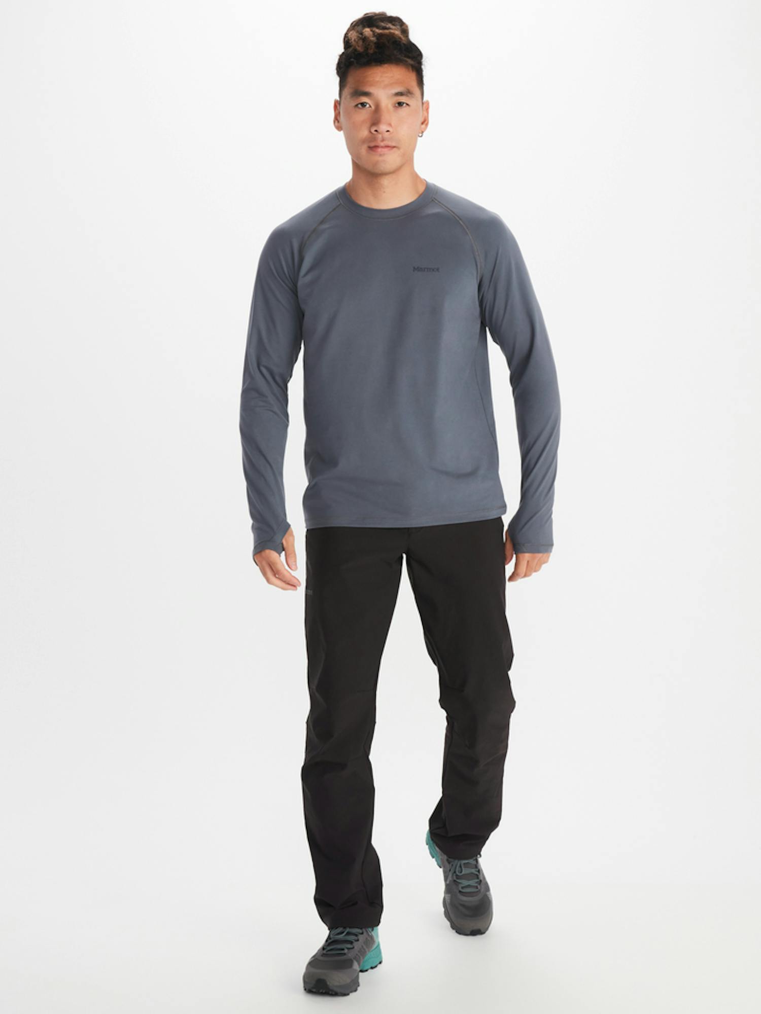 Marmot Men's Windridge UPF 50 Long-Sleeve T-Shirt In Steel Onyx Size: Small