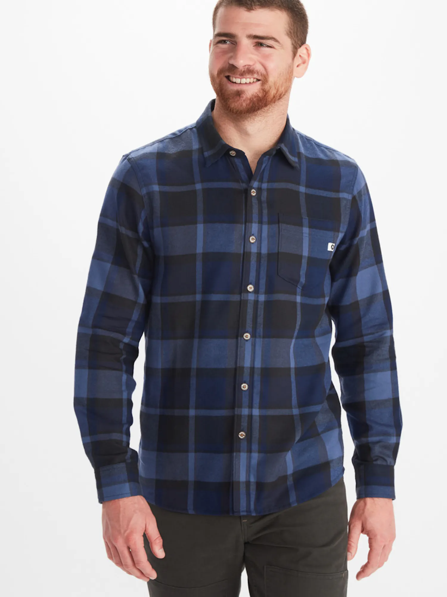 Marmot Men's Fairfax Midweight Flannel Shirt in Arctic Navy | Cotton