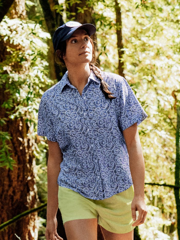 Women's AirExchange Perforated Short-Sleeve Pattern Shirt