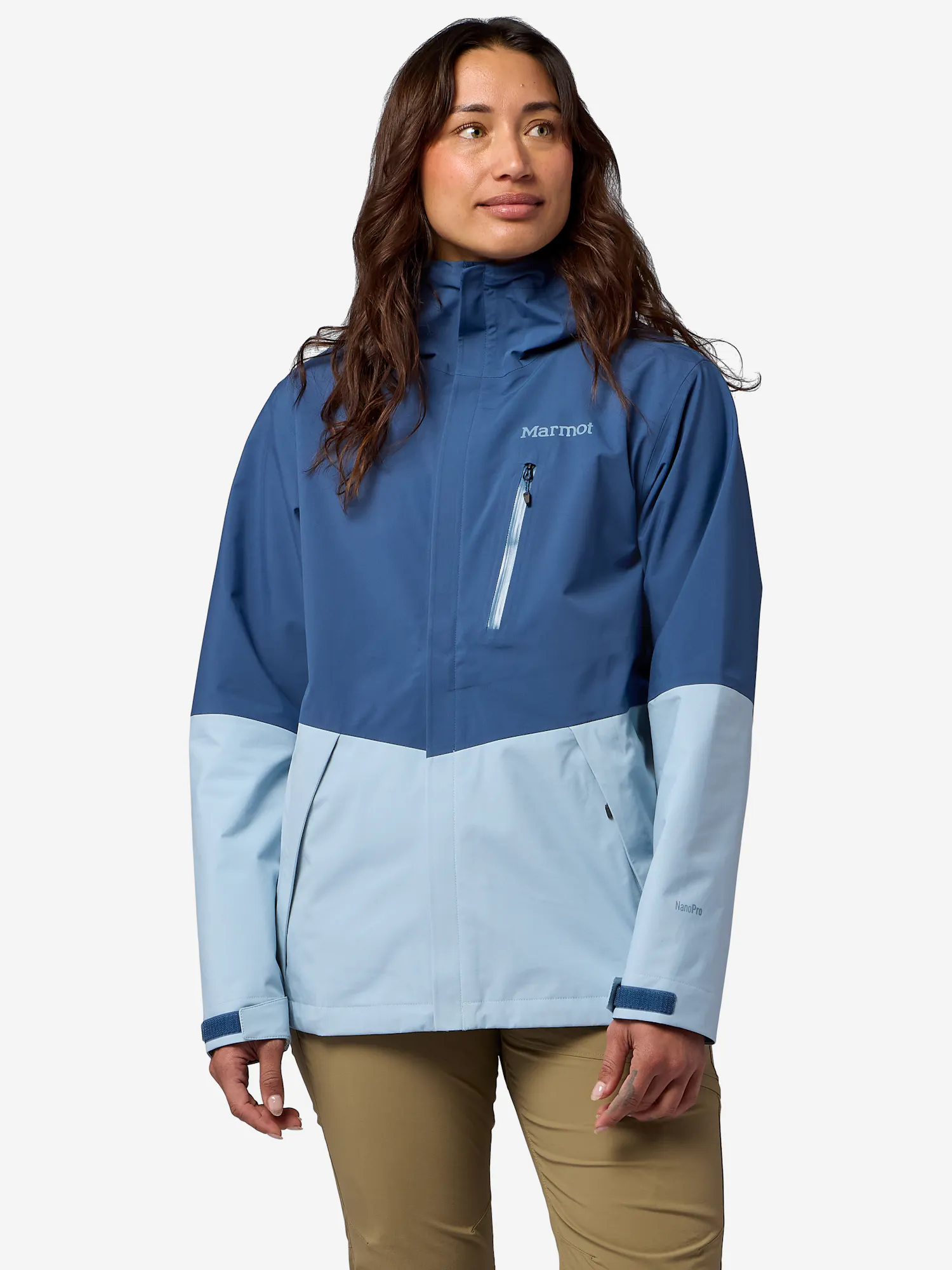 Marmot Women's PreCip® Evo Pro Rain Jacket in Blue Currant/Satin Blue