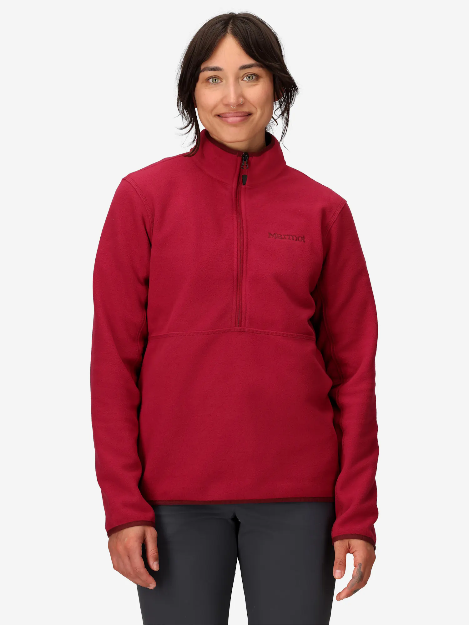 Marmot Women's Rocklin Half-Zip Pullover (Fall 2025) in Red Mulberry