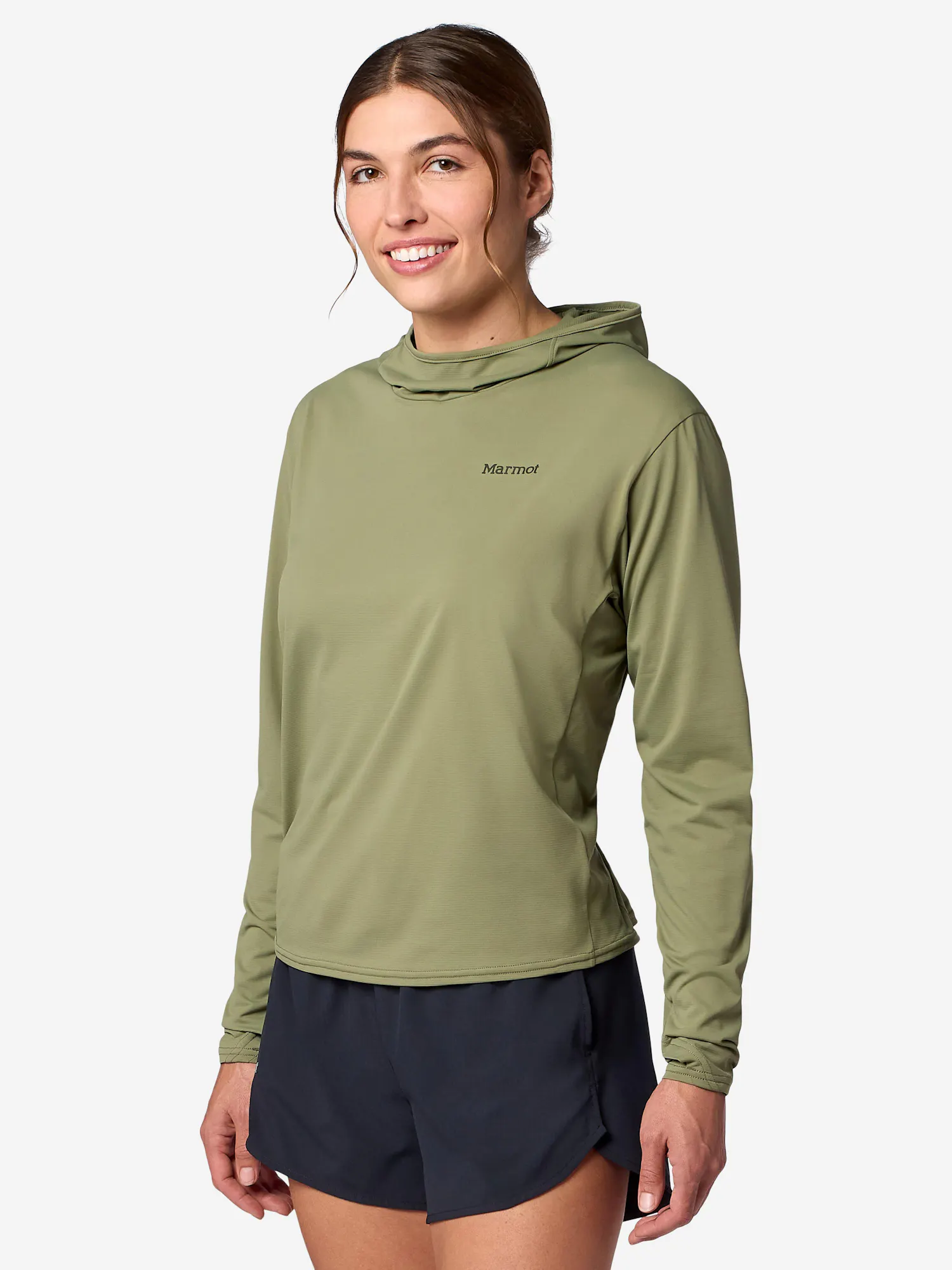 Marmot Women's AirExchange UPF 50 Hoody in Olive Grove