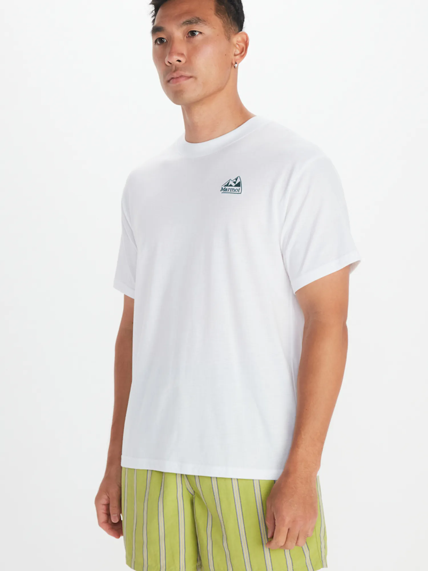 Marmot Men's Peaks Short-Sleeve T-Shirt in White | Cotton