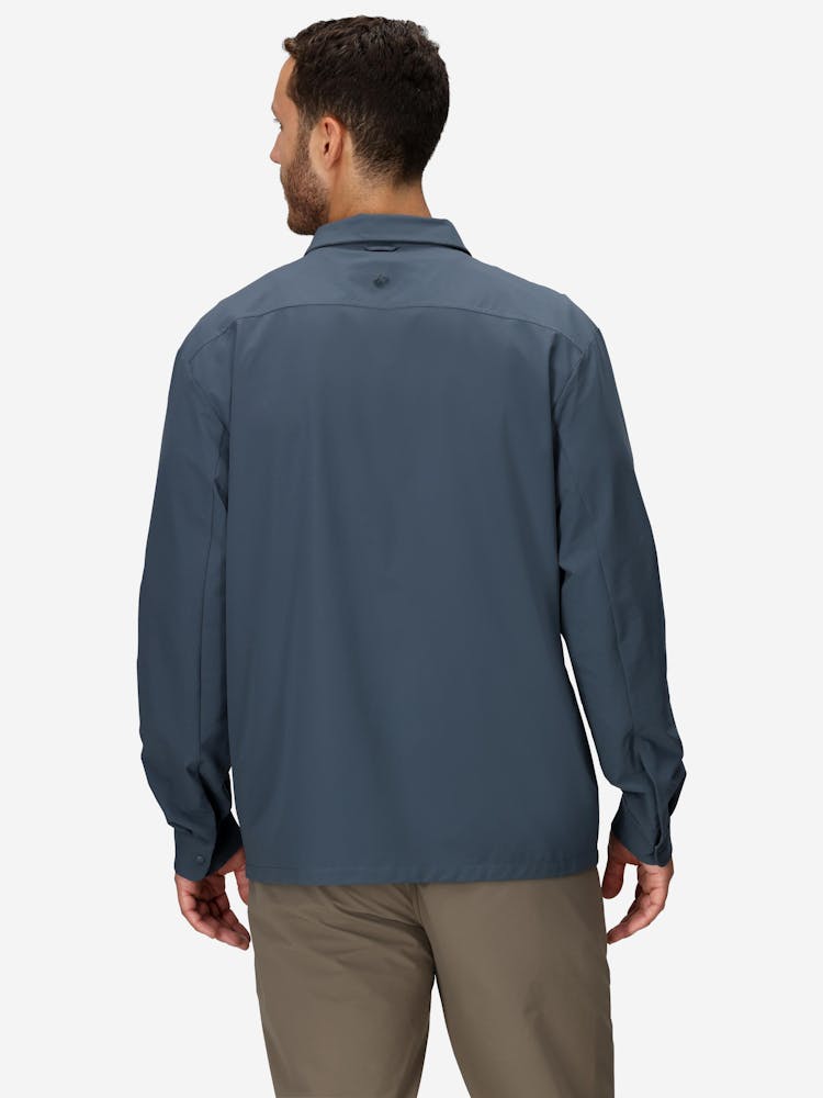 (取寄) マーモット オーバーシャツ - Upf 40, スナップ フロント, ロング スリーブ Marmot AirExchange Overshirt - UPF 40, Snap Front, Long Sleeve Thunderhead Men's AirExchange UPF 40 Overshirt | Marmot