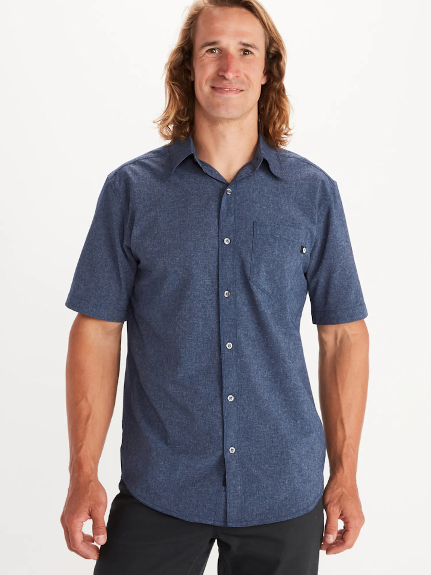Marmot Men's Aerobora Short Sleeve Shirt in Arctic Navy