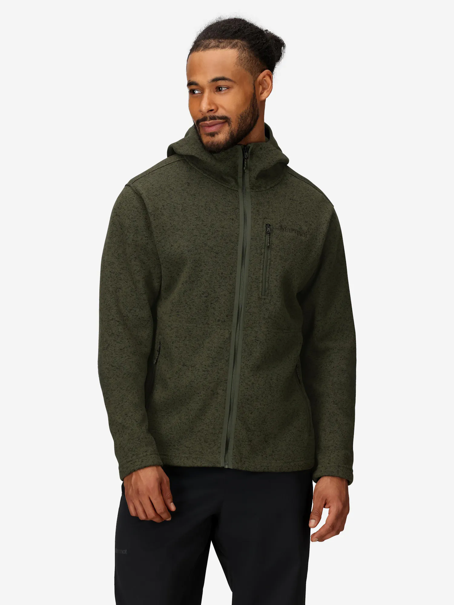 Marmot Men’s Drop Line Sweater Fleece Full-Zip Hoody (Fall 2025) in Nori Heather