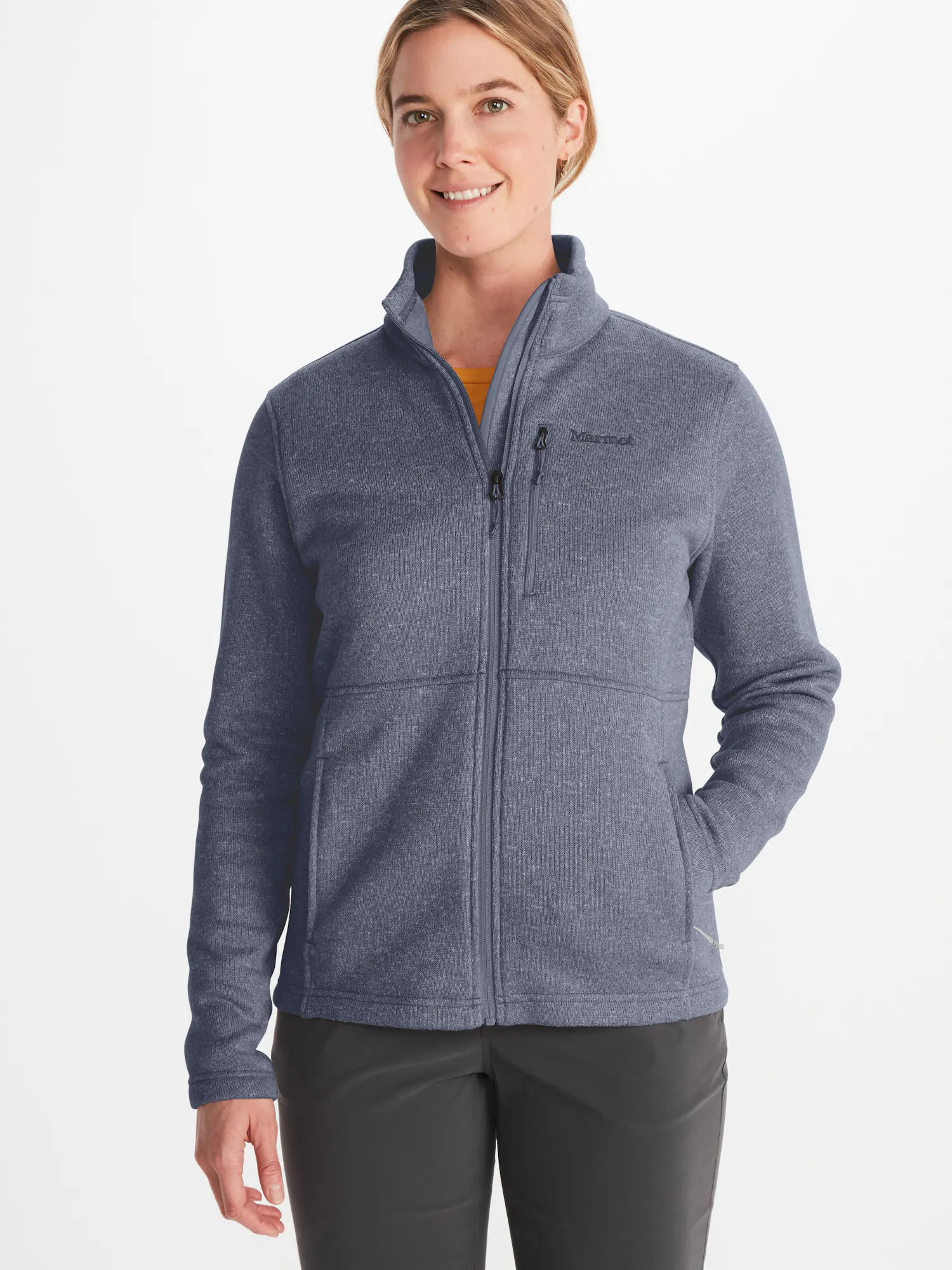 Marmot Women's Drop Line Fleece Jacket in Steel Onyx