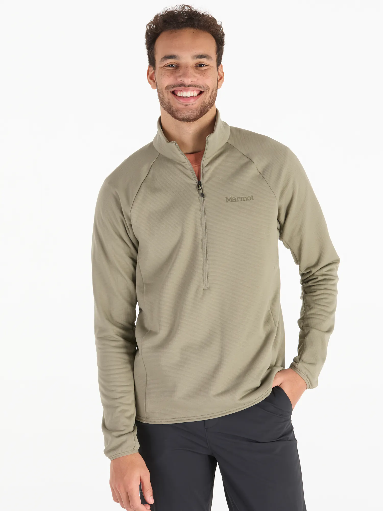 Marmot Men's Leconte Tech Grid Fleece Half-Zip (Fall 2025) Shirt in Vetiver