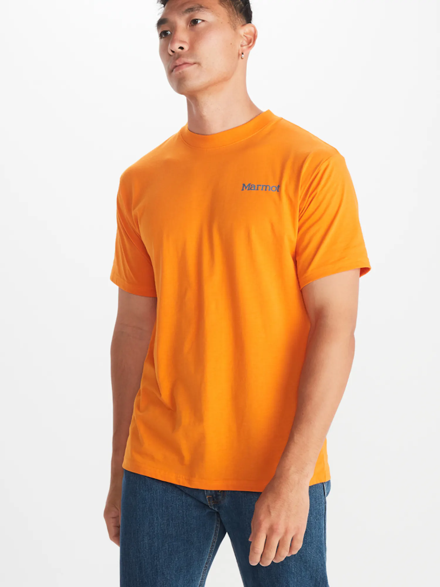 Marmot Men's M Dot Short-Sleeve T-Shirt in Orange Pepper | Cotton