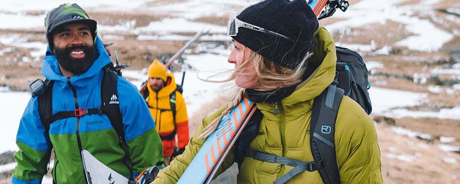 friends outdoor wearing assorted outdoor apparel