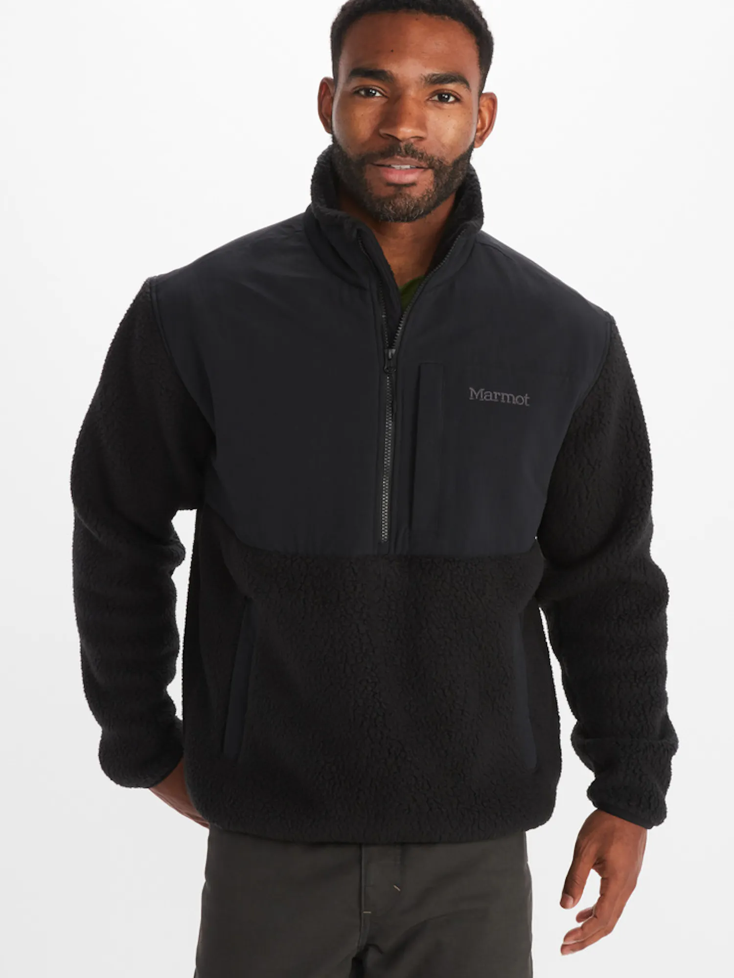 Marmot Men's Wiley Polartec® 1/2-Zip Fleece Jacket in Black
