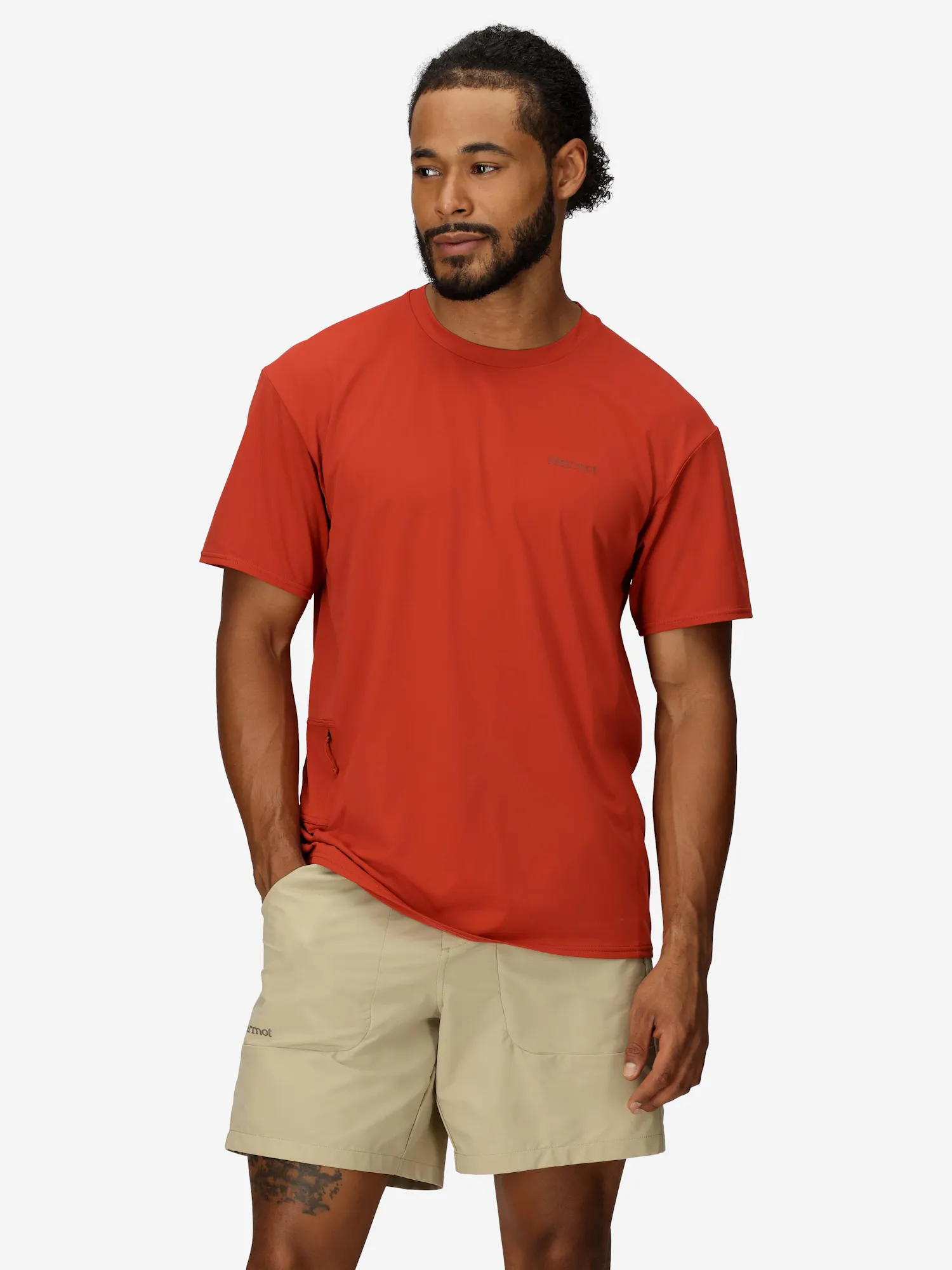 Marmot Men's AirExchange UPF 50 Short-Sleeve Crew Shirt in Sumac