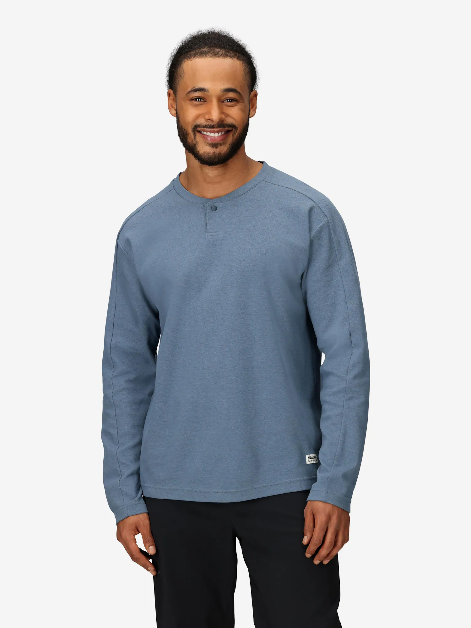 Marmot Men’s Redwood Henley (Fall 2025) Shirt in Thunderhead Heather | Cotton