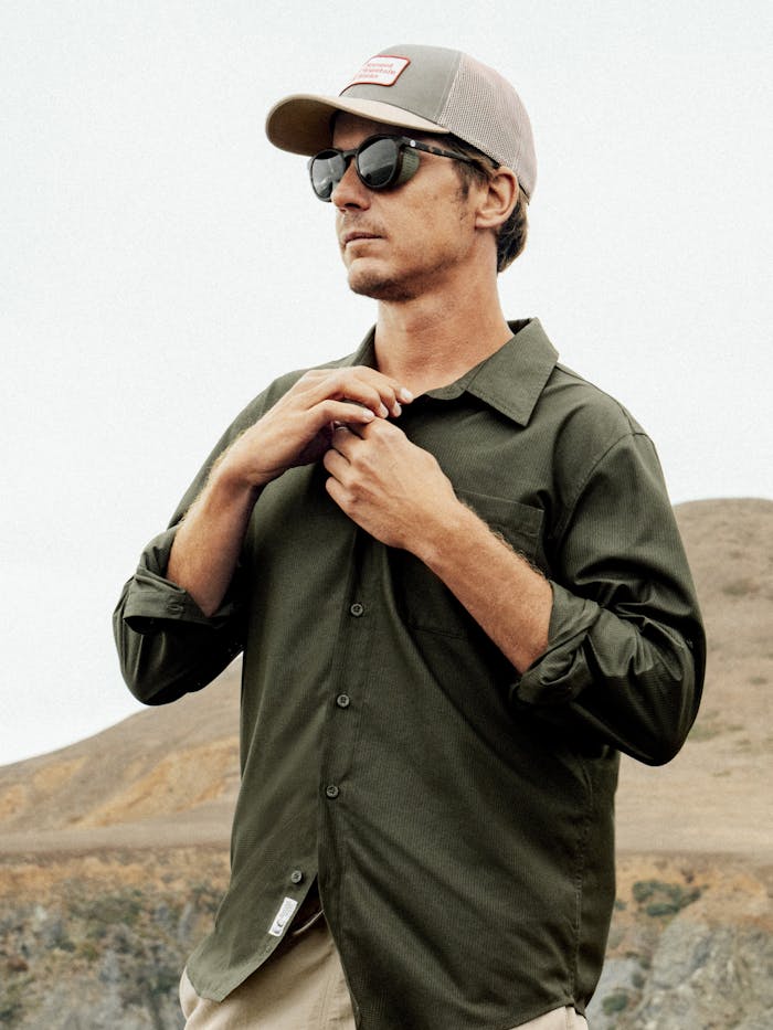 Men's AirExchange Long-Sleeve Collared Shirt