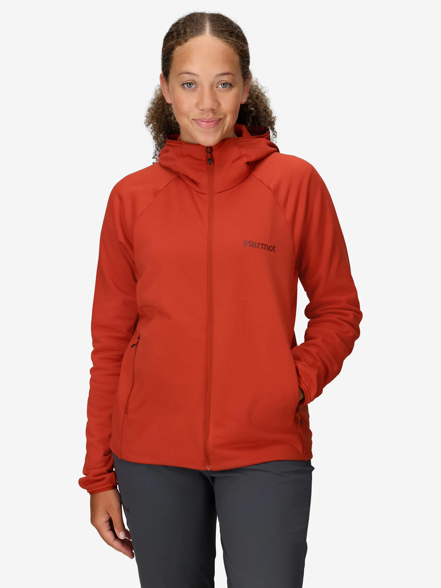 Marmot Women's Leconte Tech Grid Full-Zip Fleece Hoody (Fall 2025) in Sumac