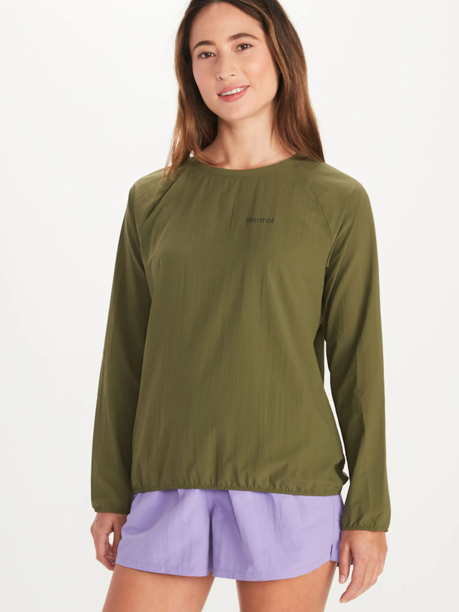 Marmot Women's Campana Long-Sleeve Crew Shirt in Winter Moss/Nori