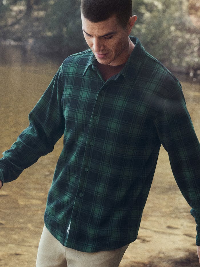 Men's Alpine Haven Soft Stretch Knit Flannel Long-Sleeve Shirt