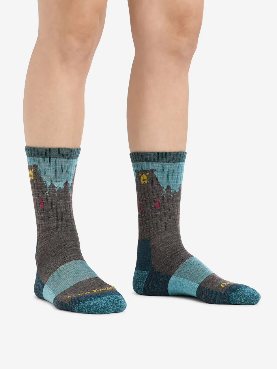 W Bear Town Micro Crew Lightweight with Cushion-Darn Tough Aqua